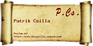 Patrik Csilla névjegykártya